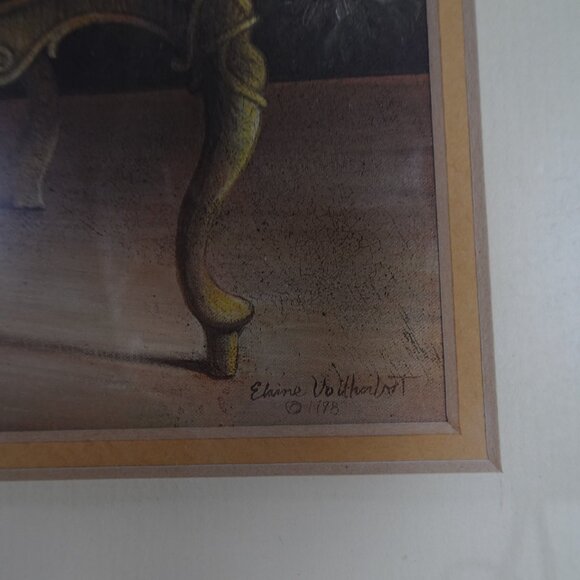 Westie Dog Print Chinoiserie by Elaine Vollherbst Gold Frame Matted 15" x 12.5" - Picture 6 of 9